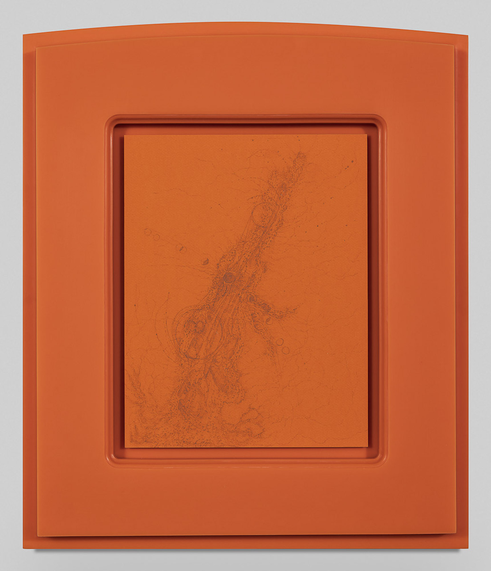 <i>Receiver</i>, 2019<br>Graphite on paper in ultra high molecular weight plastic frame<br>21 1/8 x 17 7/8 x 1 3/8 inches (53.7 x 45.4 x 3.5 cm) framed
